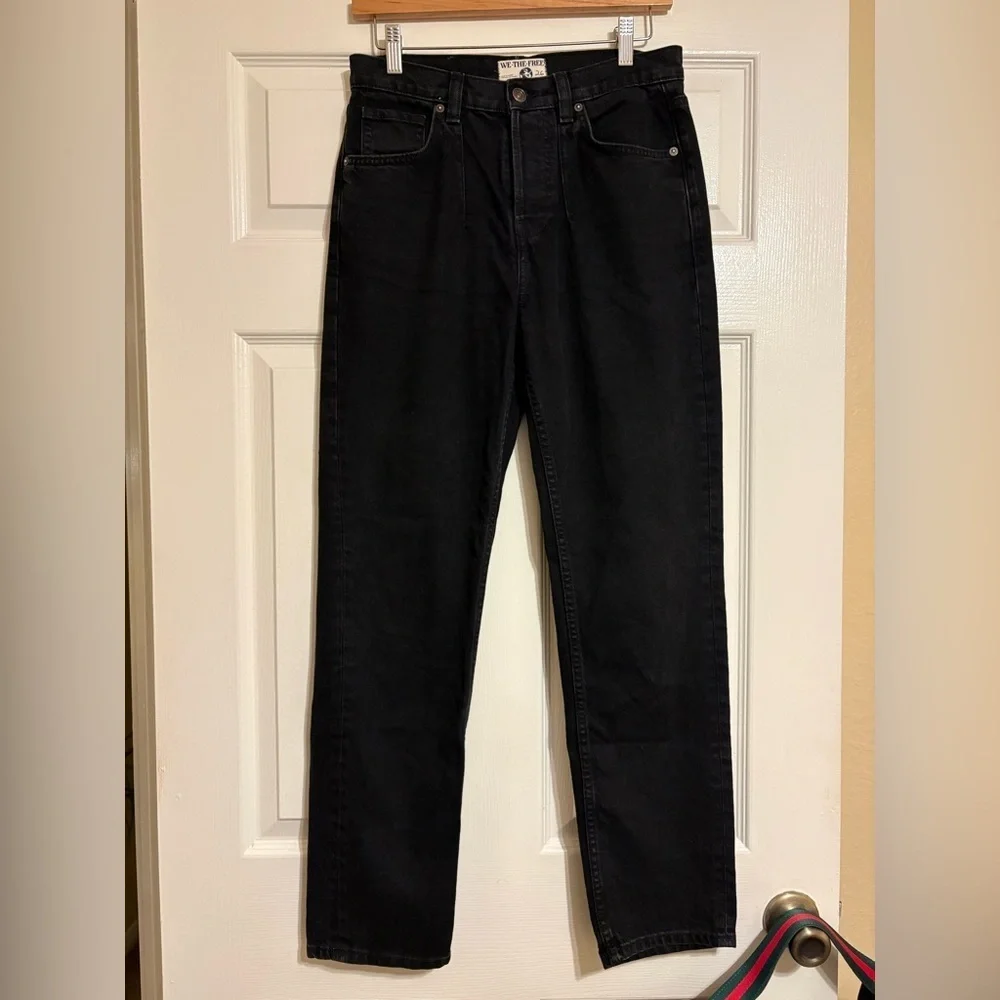 New Free People x CP Shades A New Day Midrise Straight Pintuck Black Buttonfly